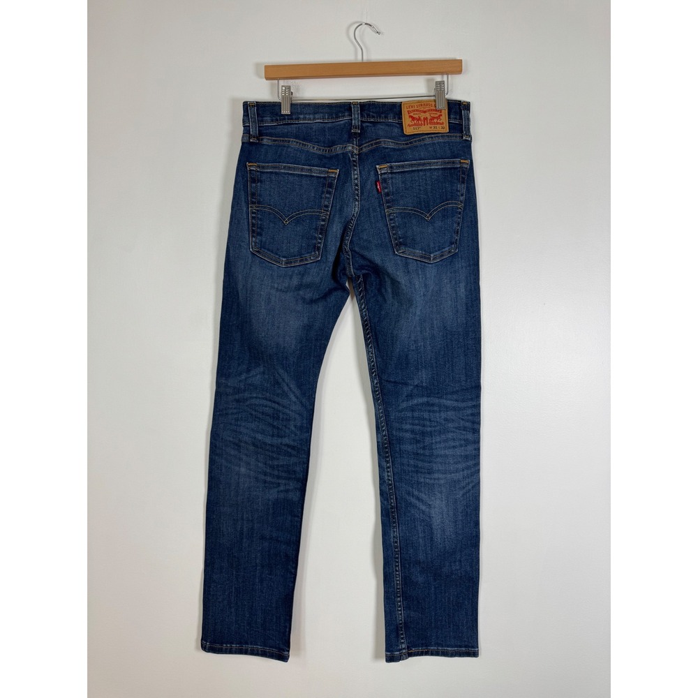 Classic Levi's 513 Mens 31x32 Slim Straight Jeans Blue Medium Wash Stretch Denim - Picture 2 of 10